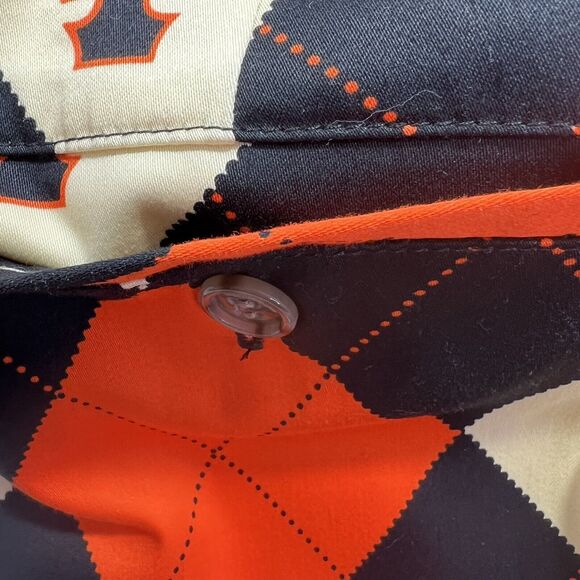 San Francisco SF Giants MLB Argyle Plaid Orange Black Golf Shorts Sz 42 - Picture 7 of 12